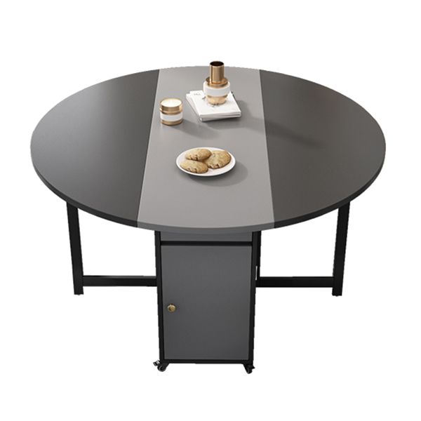 47 '' tavolo da pranzo in legno artificiale pieghevole estesibile tavolo rotondo con base di cavalletto