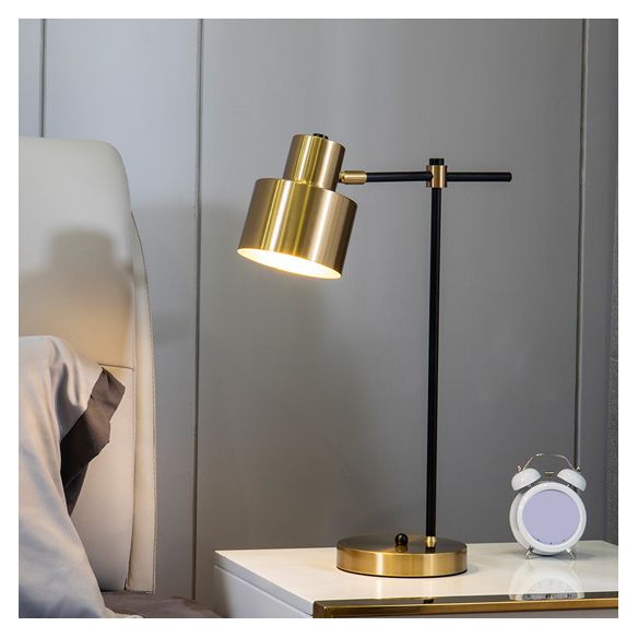 Lampe de table de tambour de simplicité ultra-moderne lampe de nuit en métal pour chambre à coucher