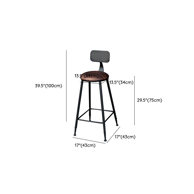 Contemporary Dining Stools Low Back Bar Stools with Footrest