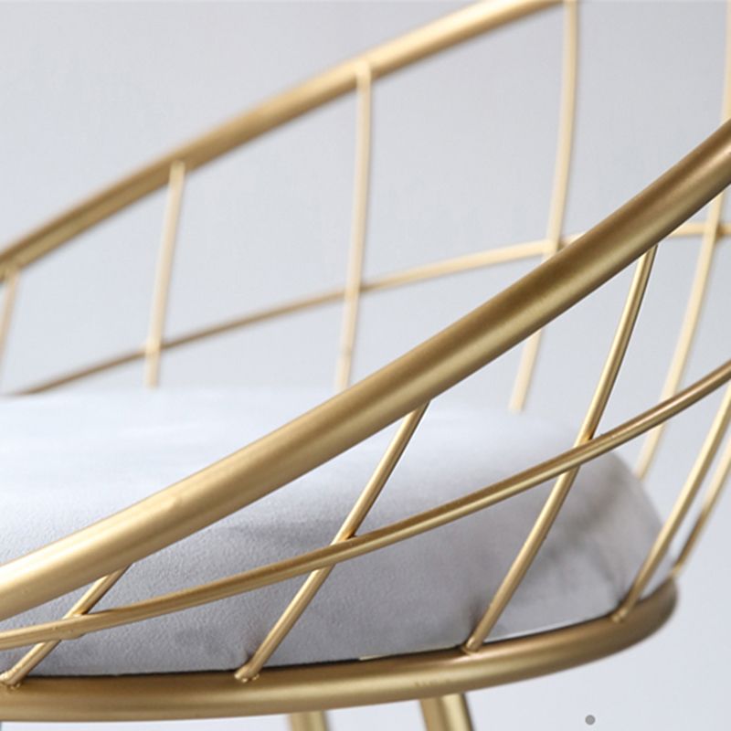 Contemporary Style Counter Stool Upholstered Bar Stool with Metal Base