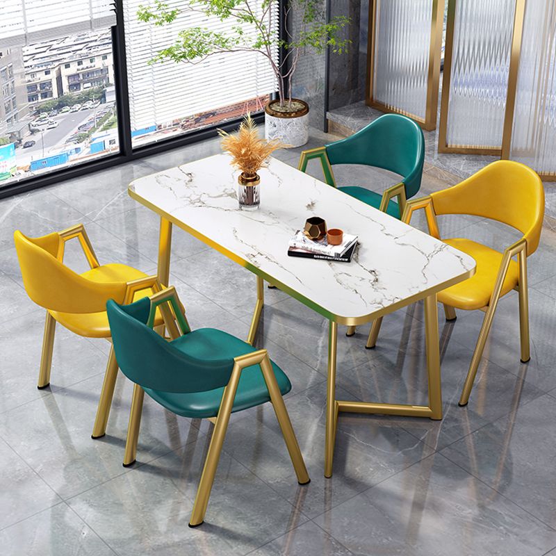 Glam Standard MDF Dining Table Rectangle Shape Dining Table for Kitchen
