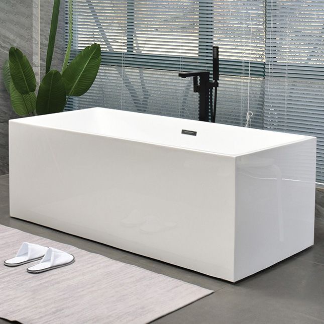 Acrylic Center Bath Stand Alone Soaking Rectangular Modern Bathtub