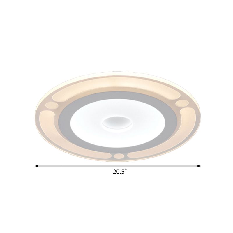 8"/16.5"/20.5" Wide Ring Bedroom Flushmount Acrylic LED Contemporary Ceiling Flush Mount Light in Warm/White Light