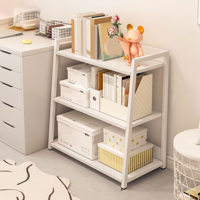 11.81" Wide Ladder Bookshelf Contemporary Metal and Wood Bookcase