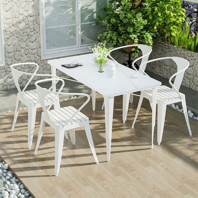 Modern Metal Dining Set 1/5 Pieces Stone Dining Table Set for Outdoor