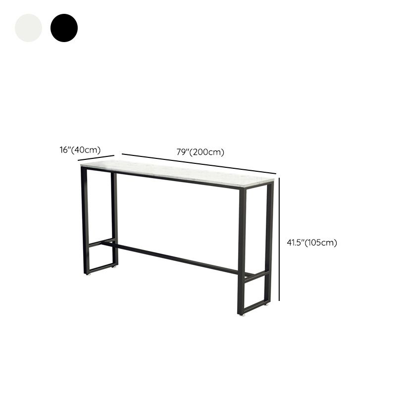 Industrial Style Rectangle Bar Table Faux Marble Bar-Height Bar Dining Table