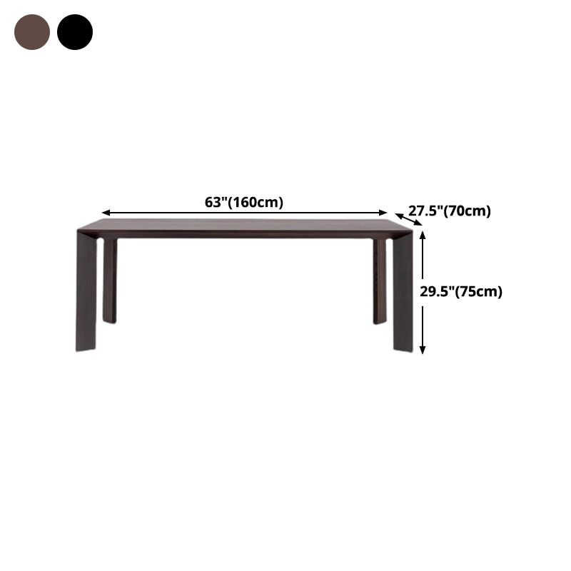 Modern Pine Wood Table for Restaurant Rectangle Black Dining Table with 4 Legs