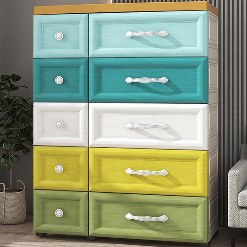 10-drawer Storage Cabinet Contemporary Plastic Wardrobe Armoire