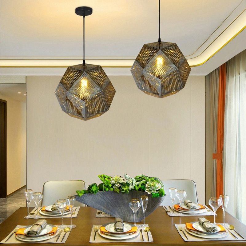 Modern Style Geometrical Hanging Light Kit Metal Restaurant Ceiling Pendant Light