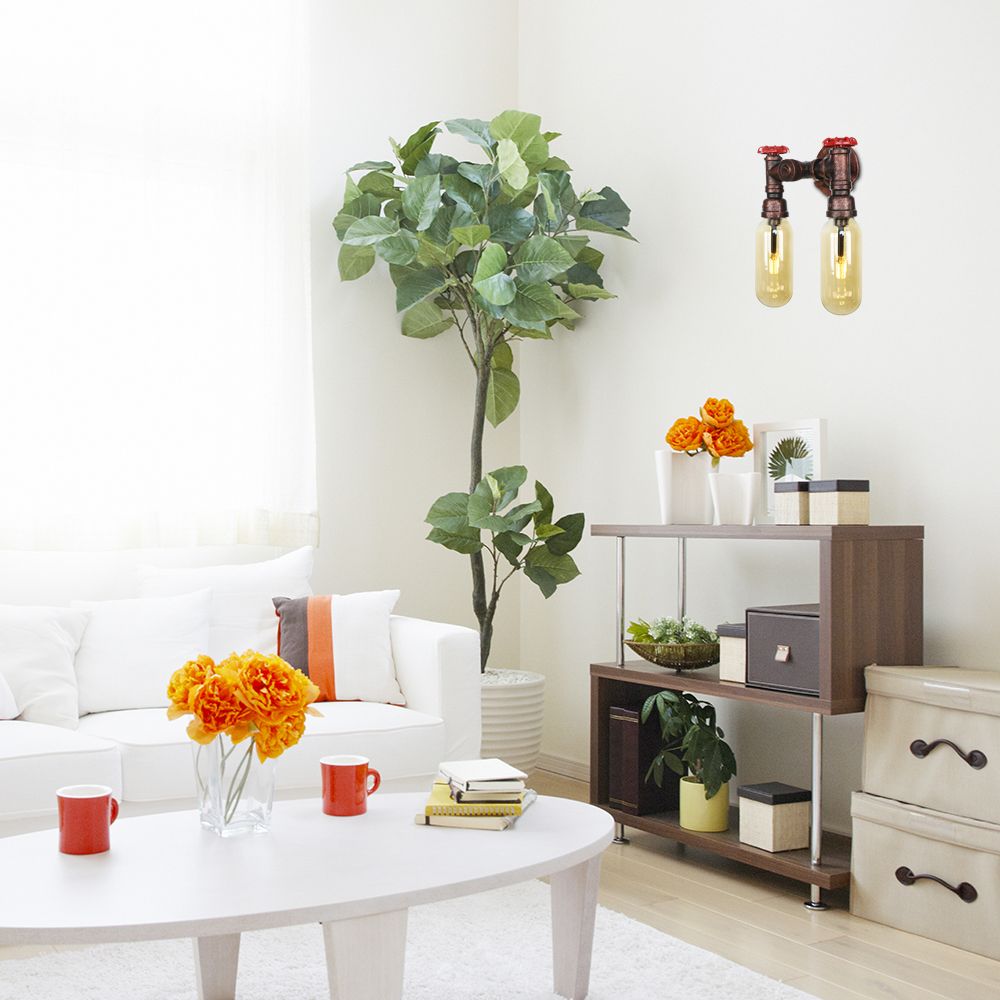 Lámpara de agua de cobre de metal clestada tubería de agua 2/4 luces de la sala de estar de montaje de pared de sala de estar iluminación de pared