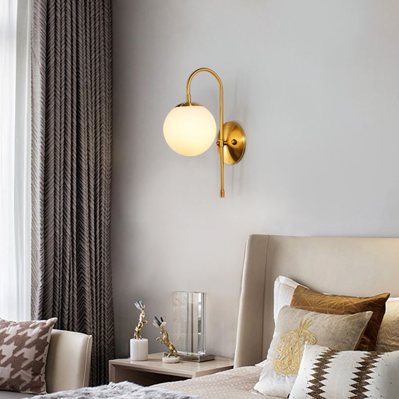 Modern Minimalist Style Global Wall Light Sconces Glass 1 Light Wall Lights for Bedroom
