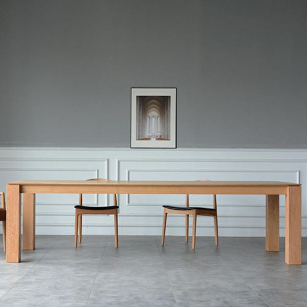 Solid Wood Modern Rectangle Table Wood Top Dining Table with 4 Legs