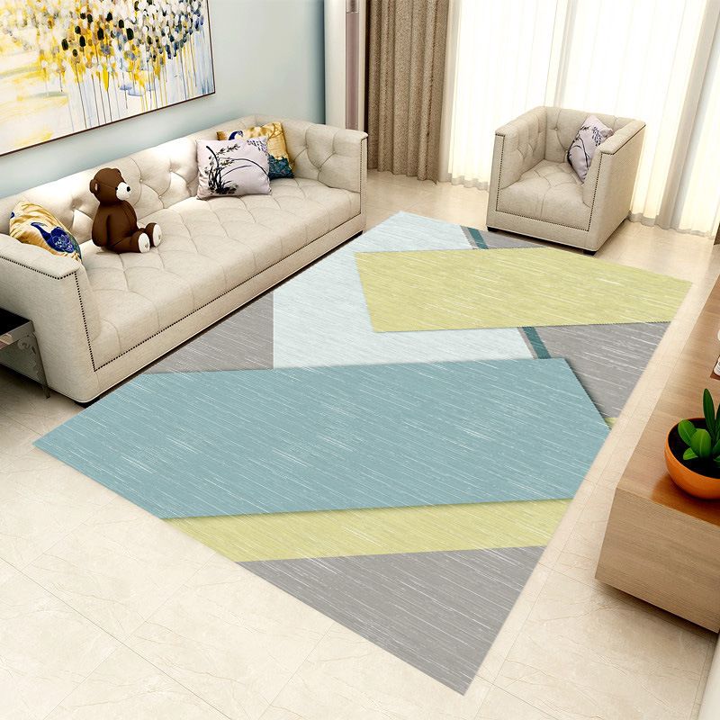 Speciaal veelkleurig 3D geometrisch tapijt Polyester Scandinavisch tapijt Antislip achterkant Huisdiervriendelijk Machinewasbaar tapijt voor woondecoratie
