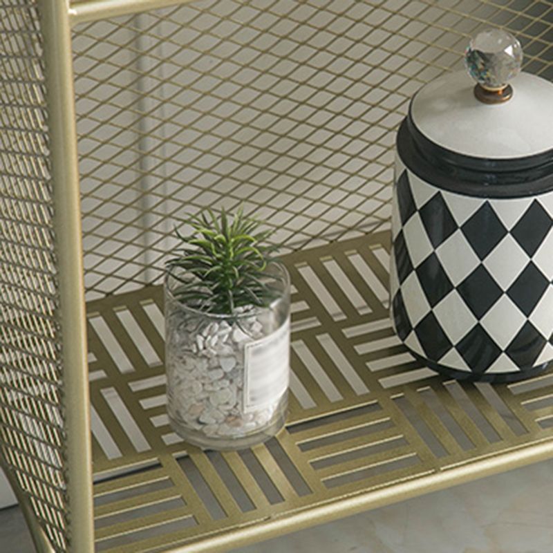 Glam Style Vertical Bookshelf Metal 3-shelf Bookcase for Home Use