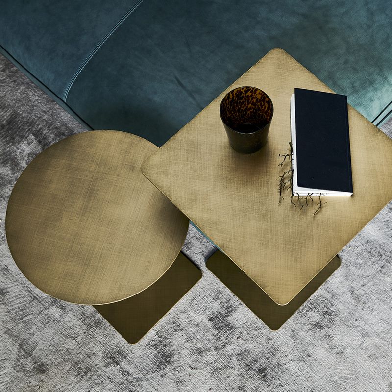 Glam Gold/Chrome Sofa Side Table Stainless Steel Pedestal End Table