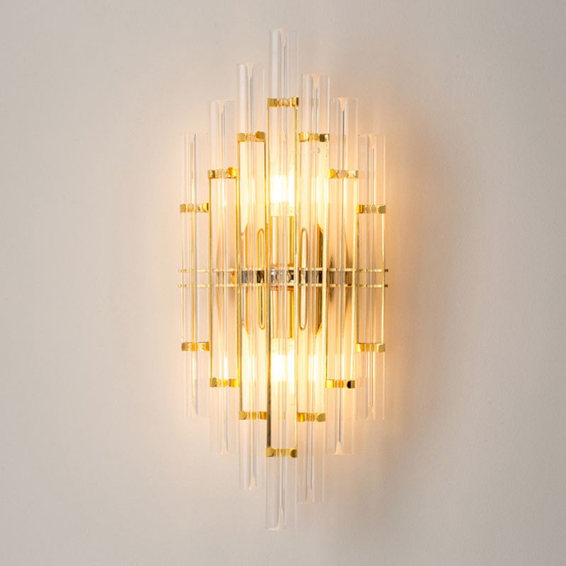 Modern Wall Sconce Light Simple Wall Light Fixture with Crystal Shade for Bedroom