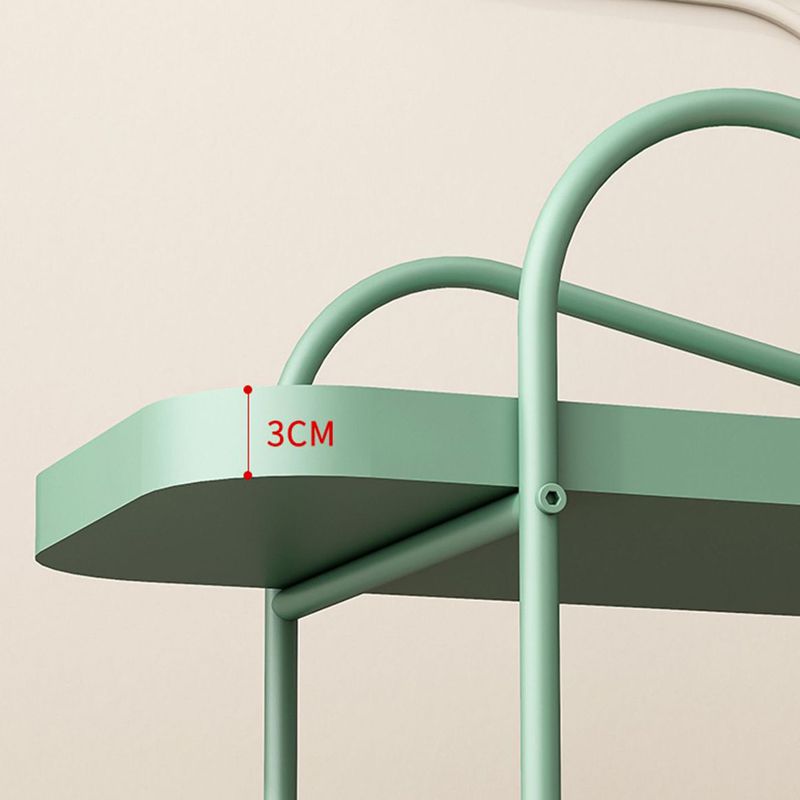 25.2" Tall Metal Side Table Shelf Included End Table with Casters