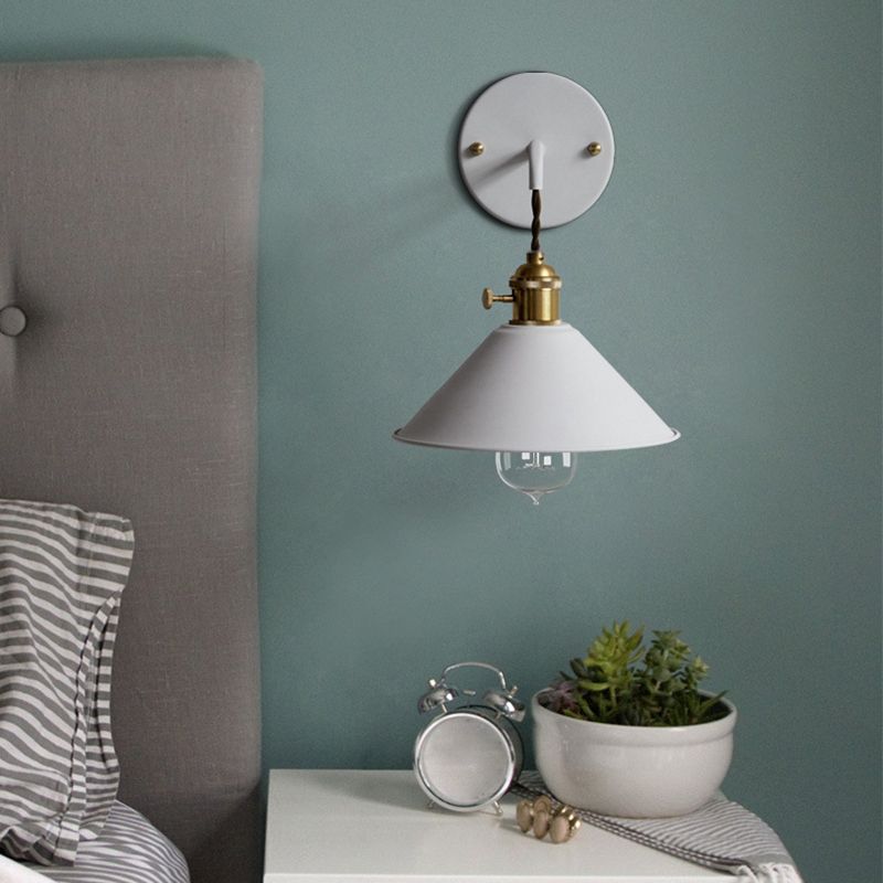 Modern Macaron Sconce Lighting Metal Geometric Wall Lamp for Bedroom