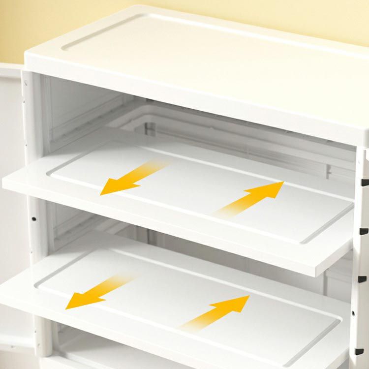 White Plastic Family Wardrobe 2 Doors Wardrobe Cabinet for Home