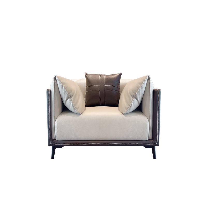 Modern Faux Leather Pillow Top Arm Sofa/Sectional Pillowed Back Cushions