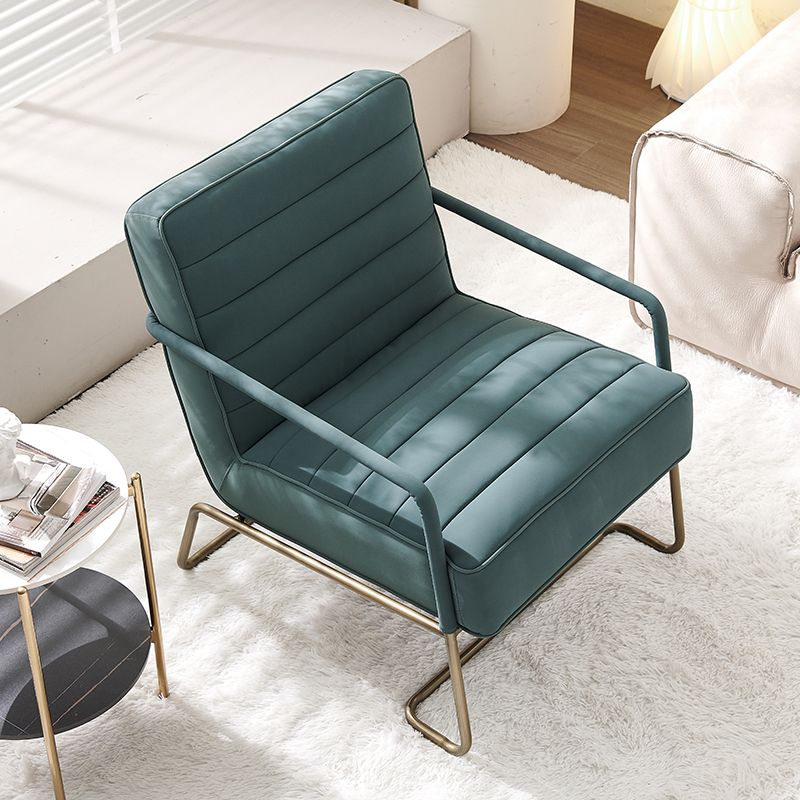 Arms Included Lounge Chair Living Room Chair with Gold Tone Legs