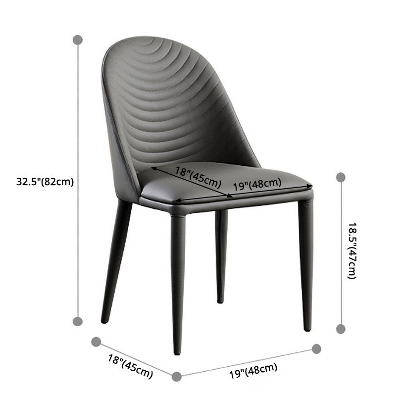 Contemporary Metal Dining Room Chairs Upholstered Armless Dining Chairs for Home Use