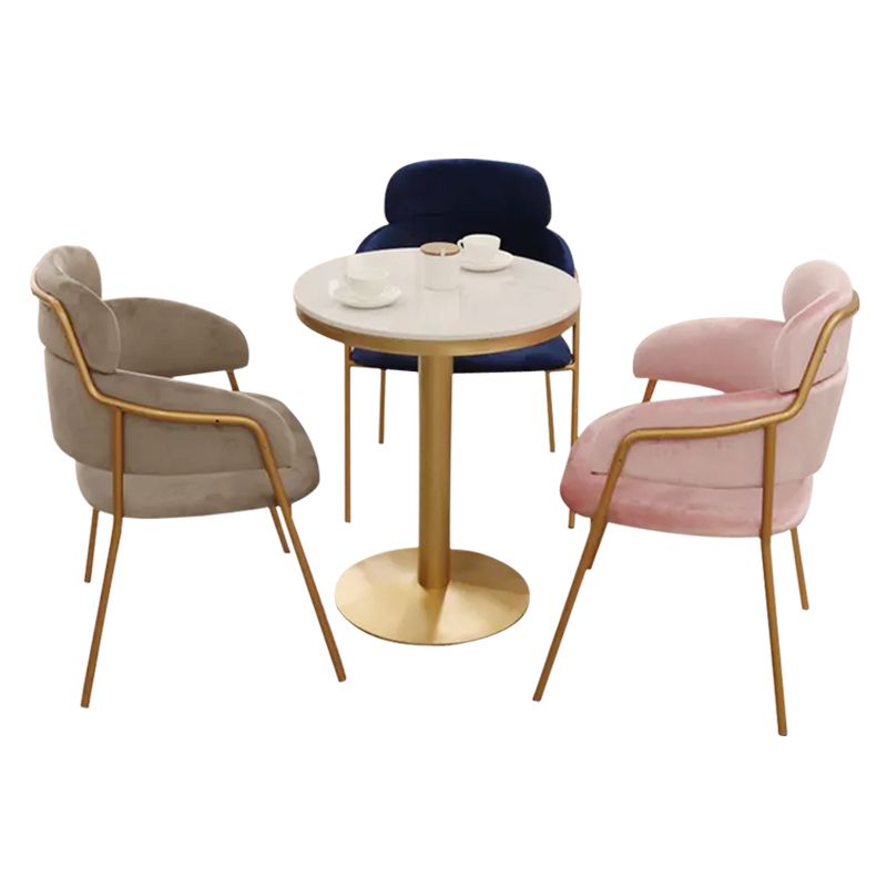 Chaise d'appoint de salle à manger de style Glam en métal, chaise d'appoint à dossier ouvert de 23'' de large