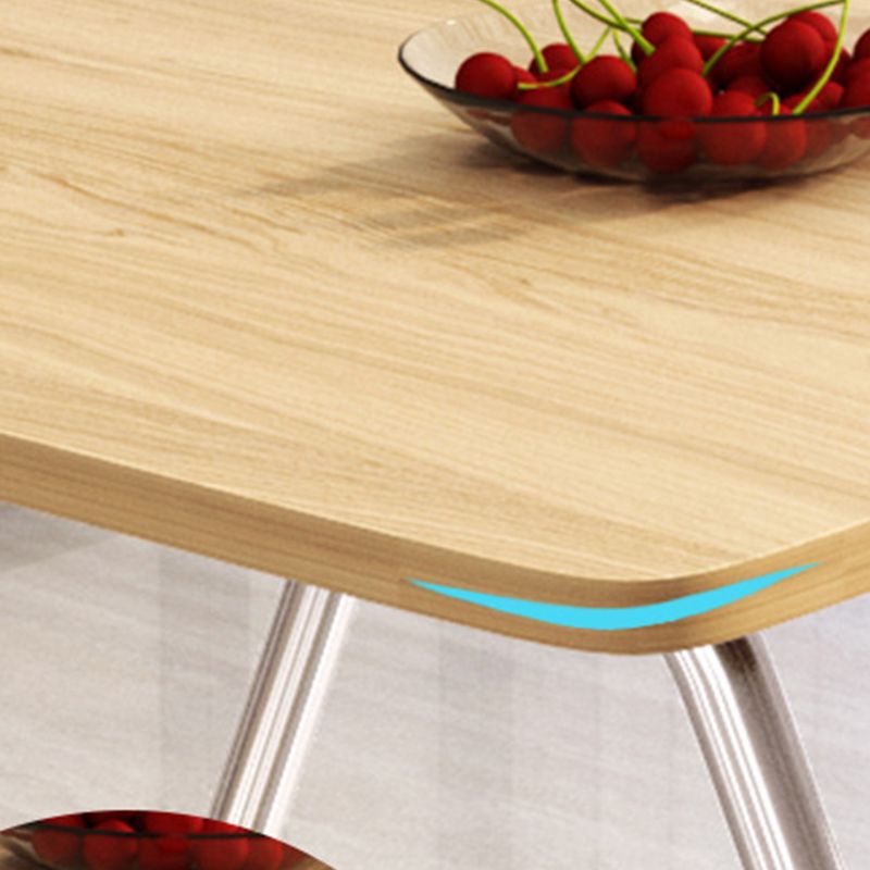 Metal and Wood Table 31.5"L Mid-Century Modern Style Home Folding Rectangular Dining Table