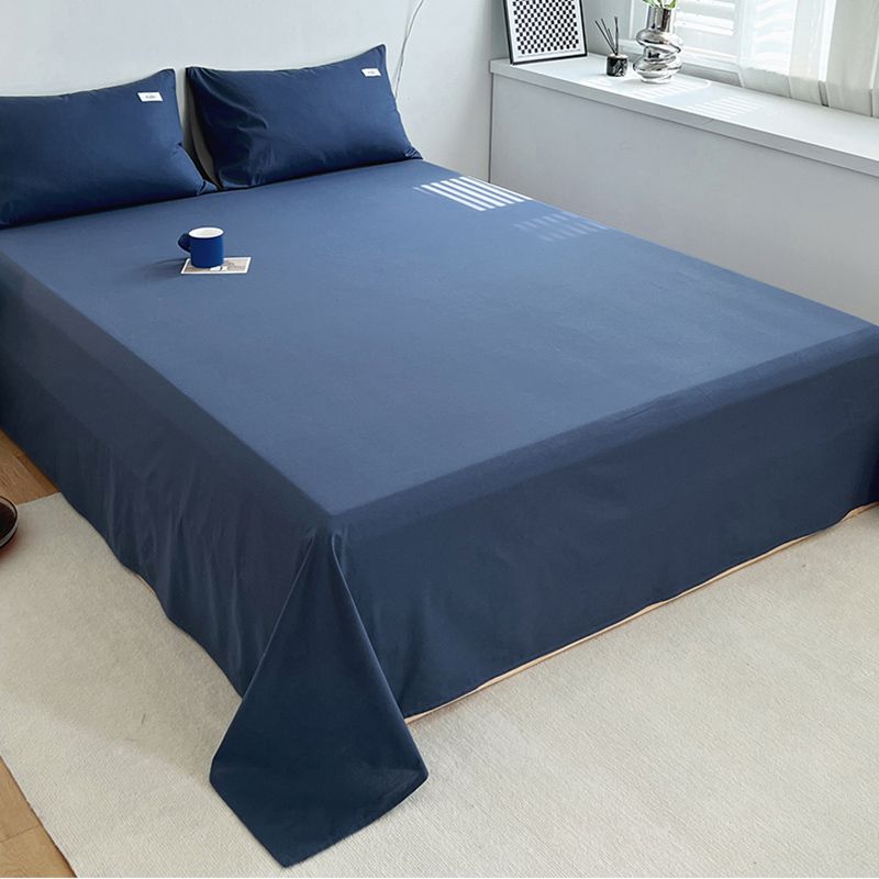 Elegant Fitted Sheet Cotton Solid Color Bed Sheet Set for Bedroom