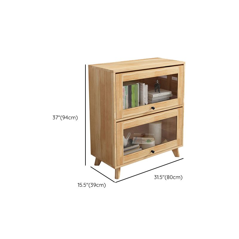 Modern Style Closed Back Bookshelf Standard Wooden Bookcase in Brown