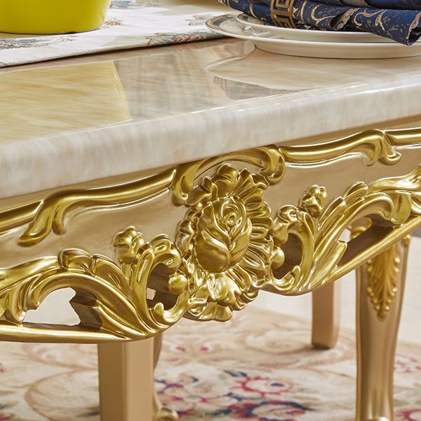 Rectangle Victoria Dinette Table Marble Dining Room Dinner Table with 4-foot