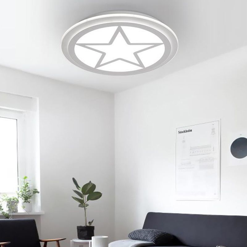 Star Children s Bedroom Ceiling Light Fixture Acrylic Modern Style Ceiling Light in White