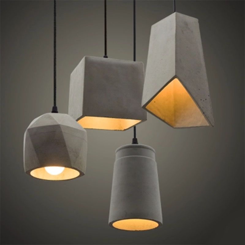 Pendentif d'éclairage à la duvet géométrique Ciment de style moderne 1 pendentif léger