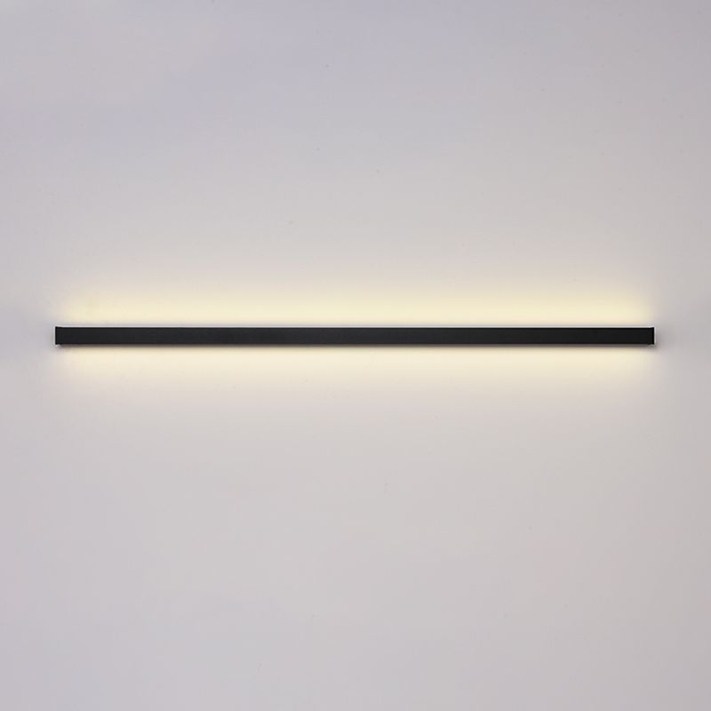 Linear Shape Metal Wall Light Modern Single Light Wall Light Fixture in Black