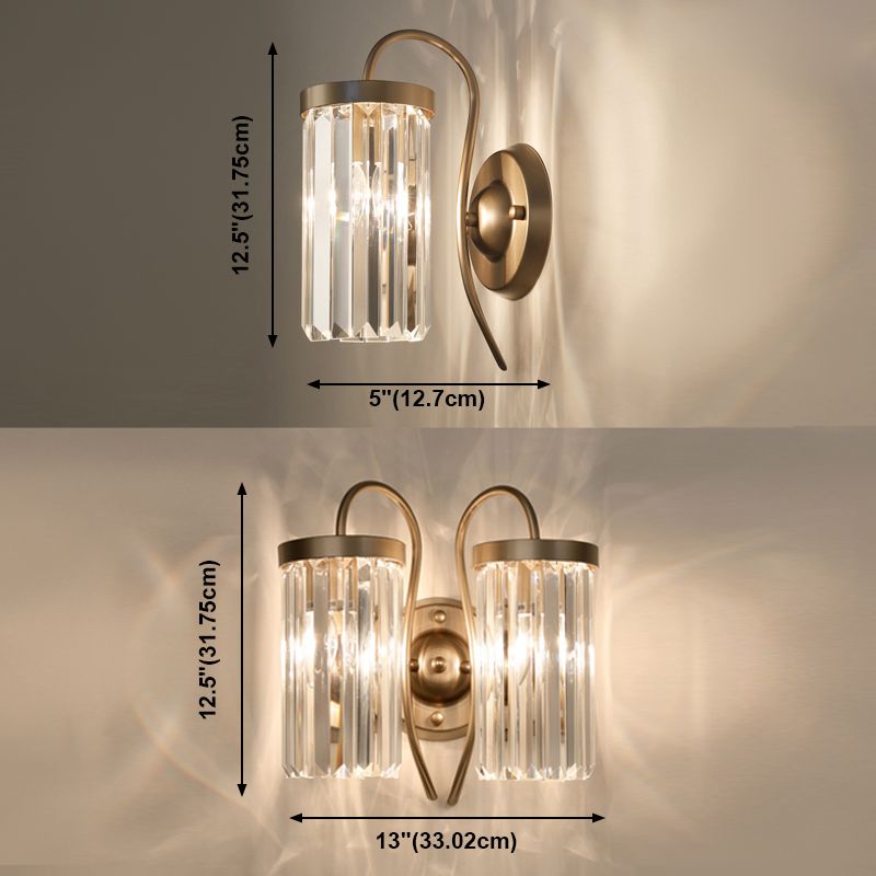 Halbzylinder Schatten Wandleuchter moderner Kristallwandhalterung Leuchte
