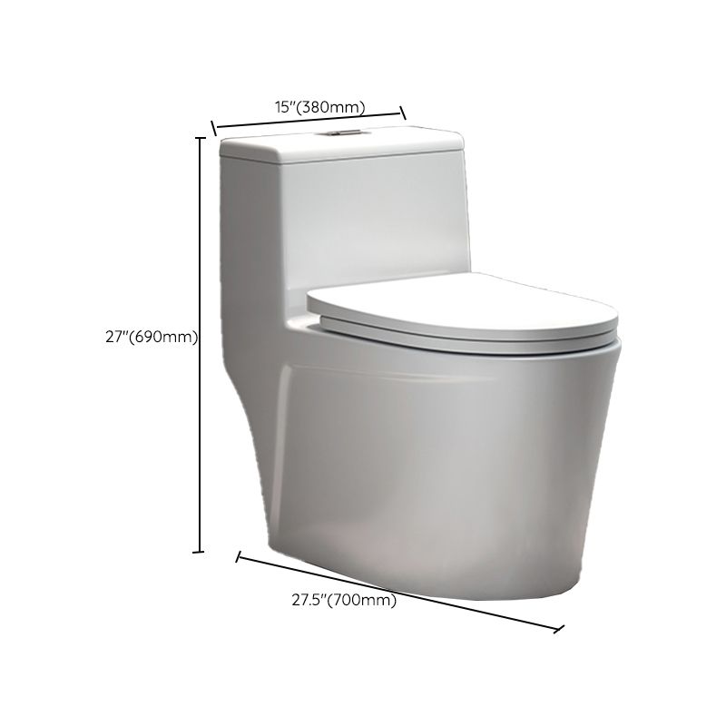 Traditional Floor Mount Toilet White Seat Included Toilet Bowl for Bathroom