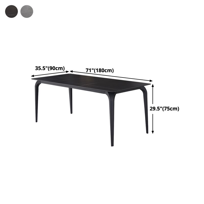 Rectangle 4 Legs Industrial Table Sintered Stone Fixed Table for Kitchen