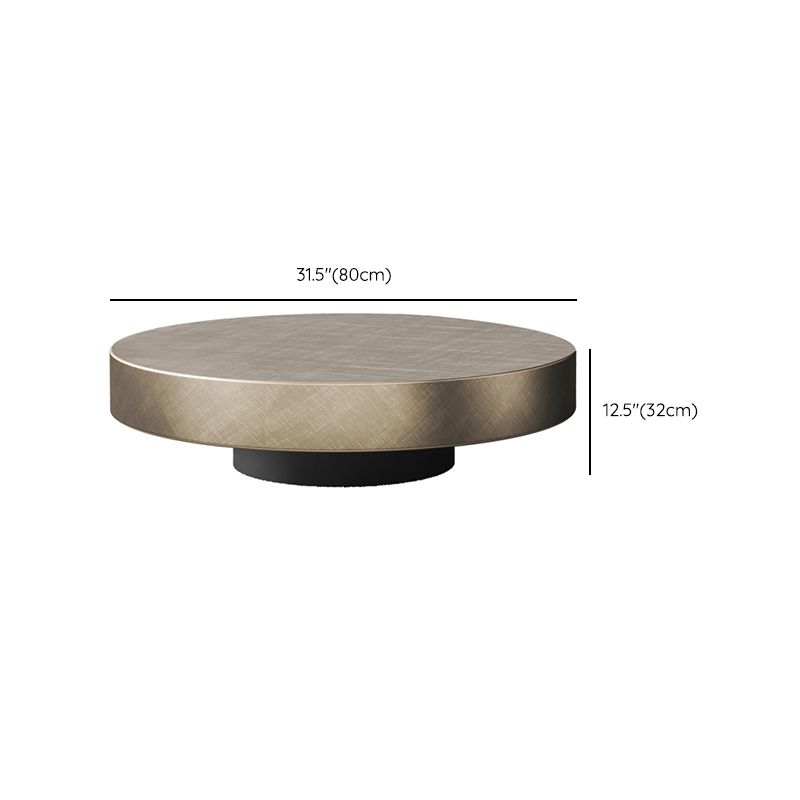 Round Coffee Table Brown Nesting Coffee Table Set for Living Room