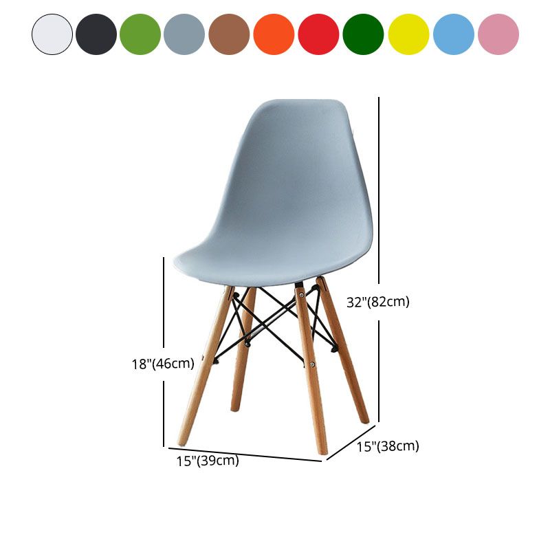 Scandinavian Wood Indoor-Outdoor Side Chair Solid Back Chair