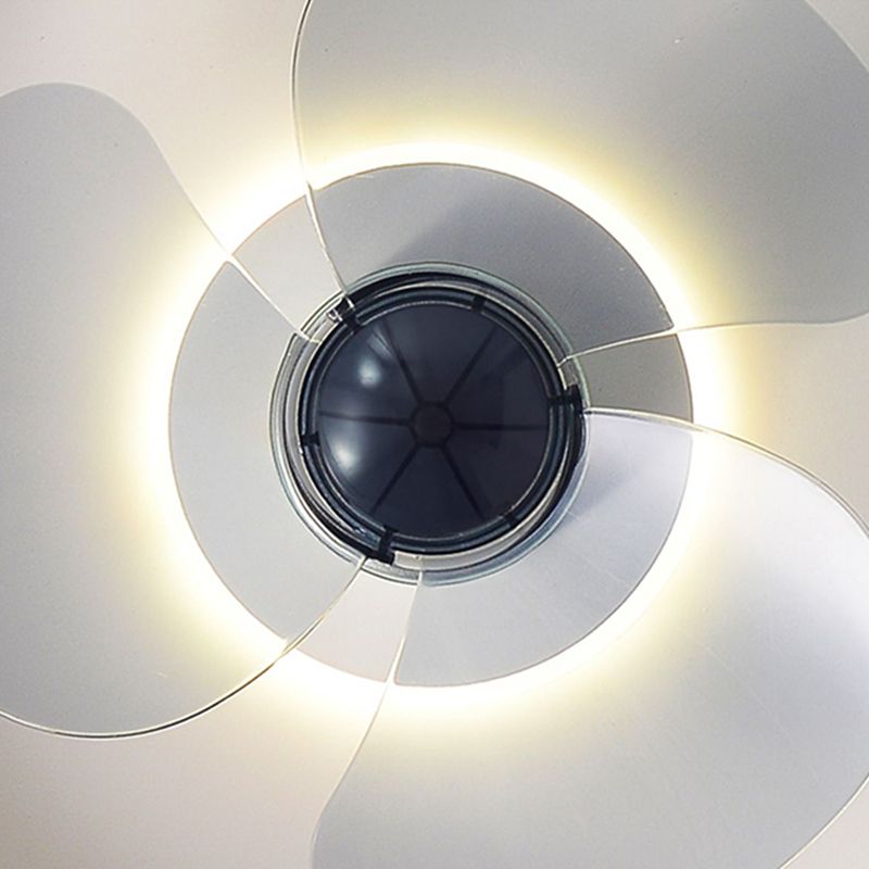 Contemporary Round Fan Light Metal Colorful LED Flush Mount Light for Bedroom