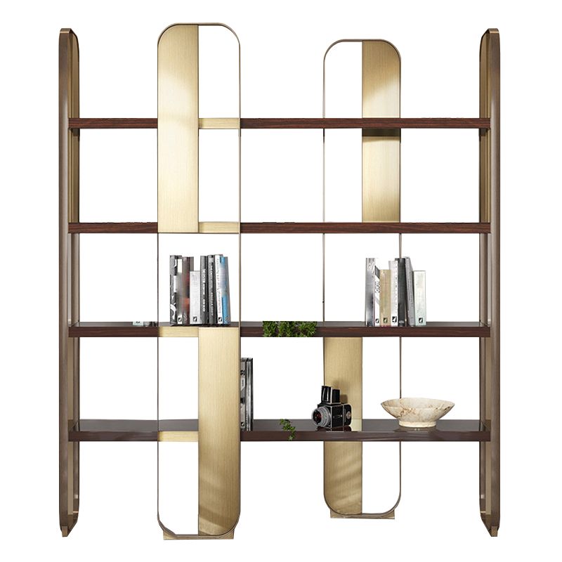 Contemporary Metal Bookshelf Standard Open Back Bookcase with Shelves