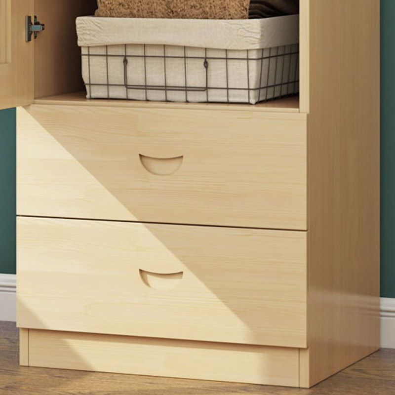 Contemporary Style Wardrobe Armoire Wooden Wardrobe Closet with Door and Drawer