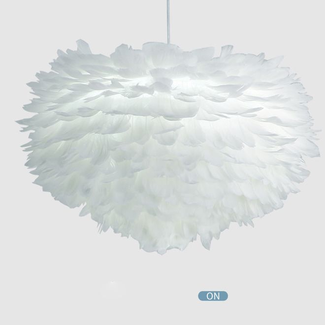 Art Deco Feather Pendant Light Fixtures Modern Creative Globe Hanging Ceiling Light for Bedroom
