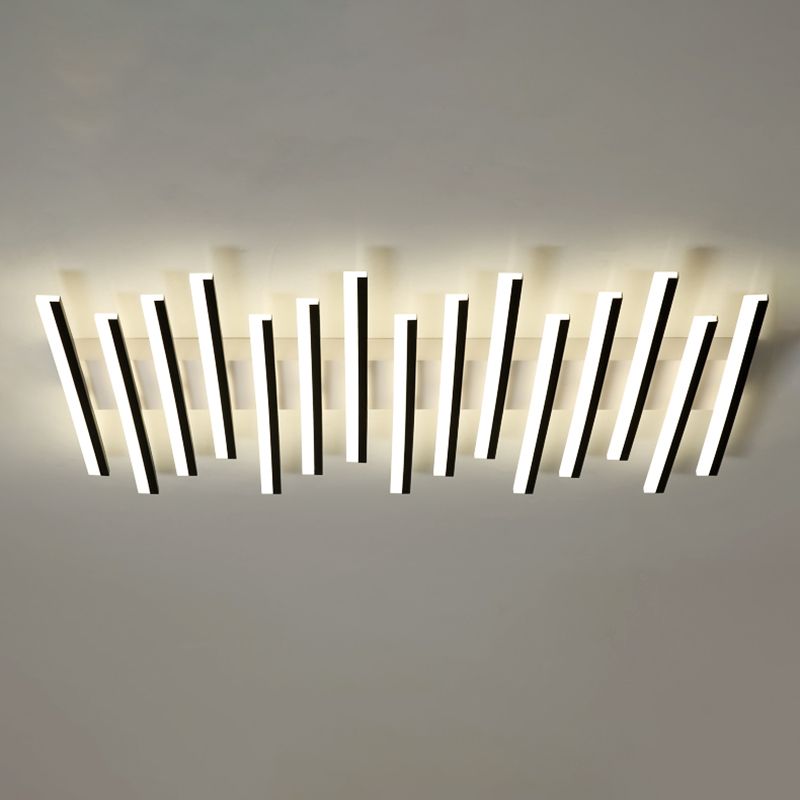 Luminaires encastrés en métal, plafonniers linéaires modernes pour chambre à coucher avec abat-jour en acrylique