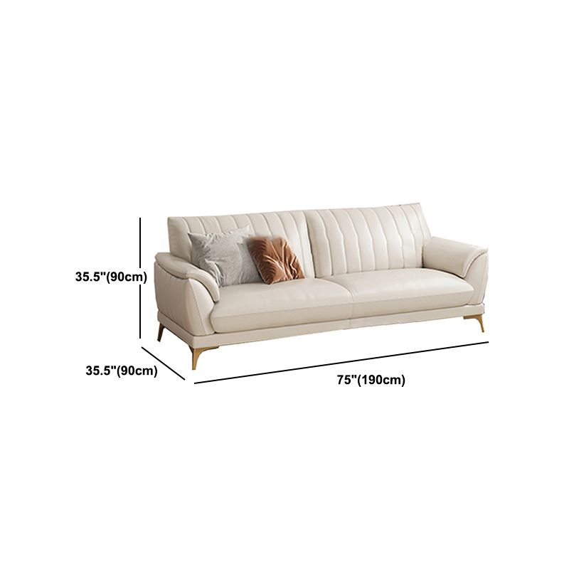 Leather Stain Resistant Sofa Contemporary Standard Pillow Top Arm Settee Couch