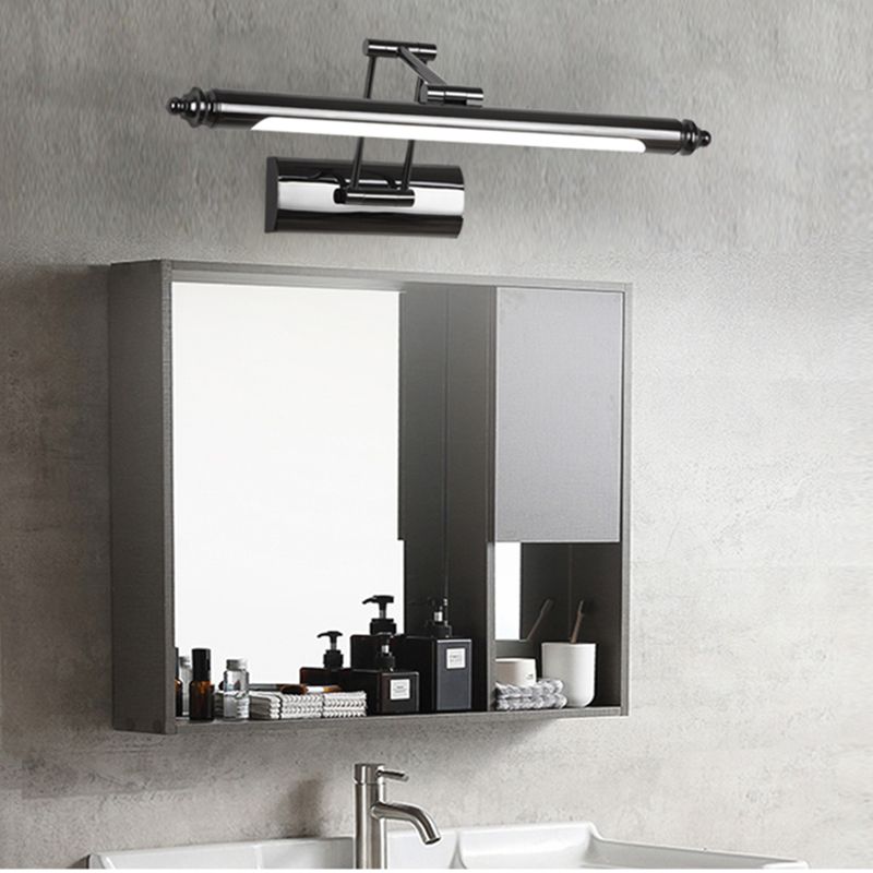 Black Traditional Style Sconce Light 1-Light Linear Wall Mounted Light for Bathroom