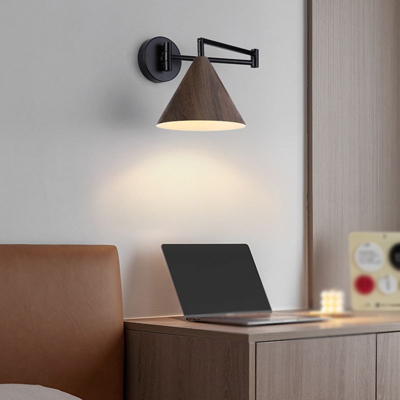 Nordic Style Wall Light Geometry Shape Wall Lamp with Iron Base for Bedroom