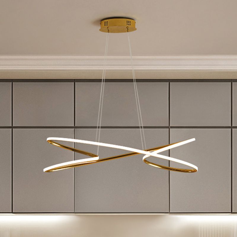 Simplicity Line LED Chandelier Light Aluminum Modern Style Bedroom Hanging Light