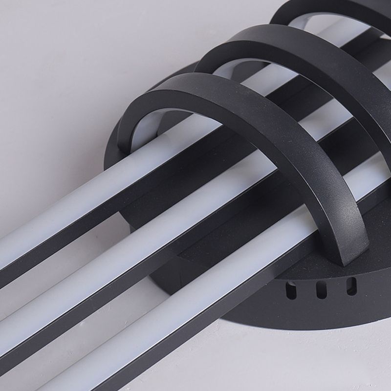 Lámpara de luz de descarga contemporánea lineal 6 lámparas de montaje de lavado de metal ligero