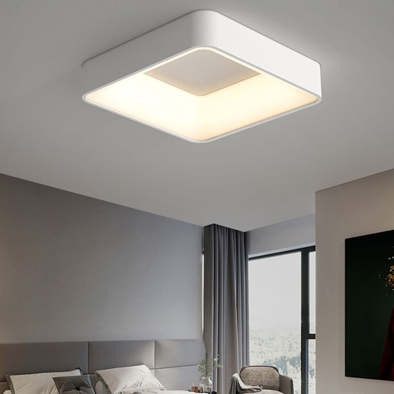 Square Ceiling Mount Light Modern LED Ceiling Light with Acrylic Shade for Bedroom